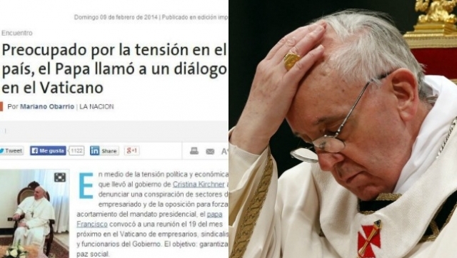 El Papa Francisco debió desmentir una opereta de La Nación