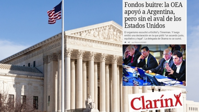 Buitres: para Clarín el apoyo de EEUU es lo más importante