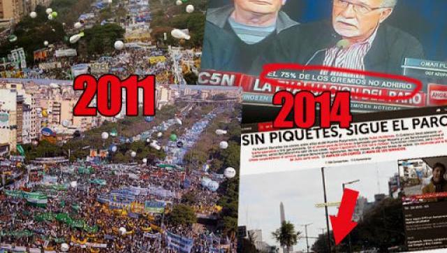 De 400 mil personas en 2011, a los piquetes tercerizados de hoy