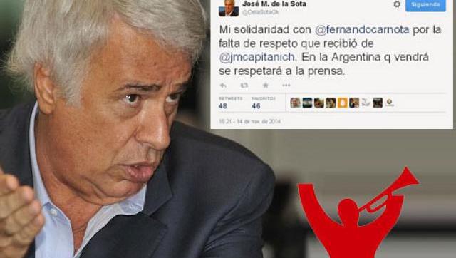 De la Sota solidario con TN y no con periodista amenazado por policía de Córdoba