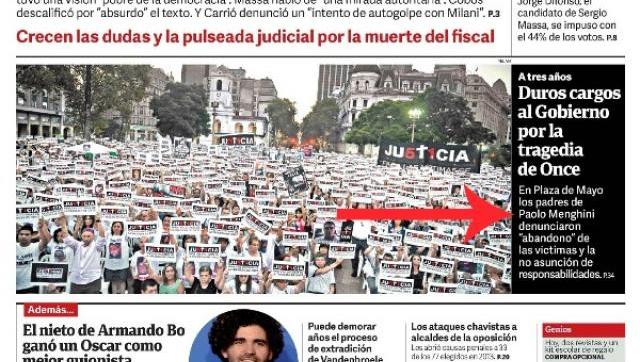 Papelón de Clarín en tapa: confundió a un chico fallecido en Once con su padre
