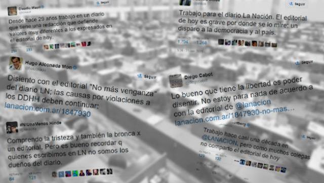 Trabajadores del diario La Nación repudiaron su editorial en favor de la impunidad