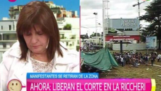 Este es el momento en que Bullrich se entera por mensaje de texto.