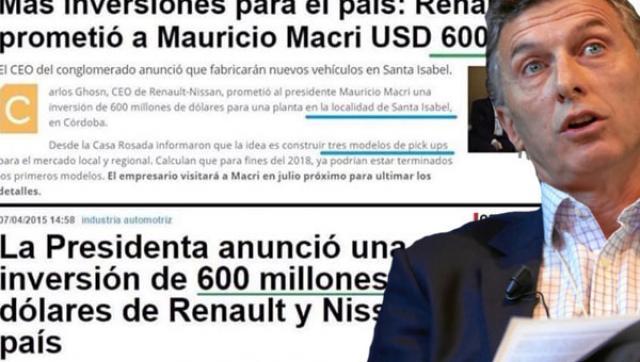 Macri anunció inversiones que ya había comunicado Cristina meses atrás