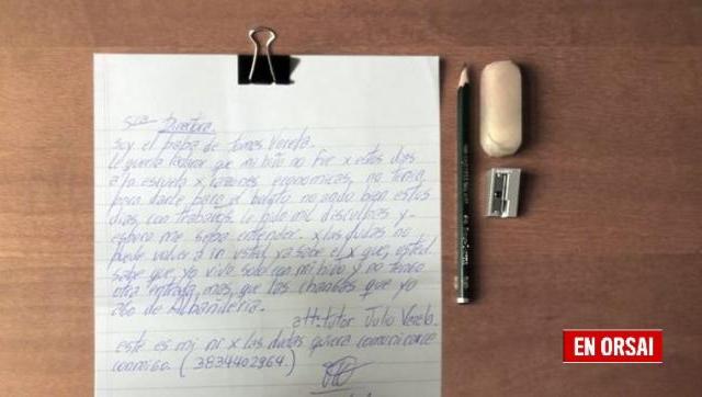 Conmovedora carta:  