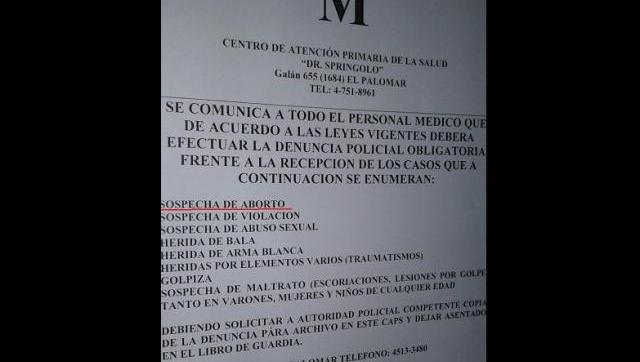 El Gobierno PRO de Morón llama a denunciar a mujeres por “sospecha de aborto”