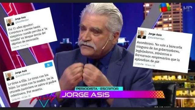 Jorge Asís salió a bancar a Cristina por twitter