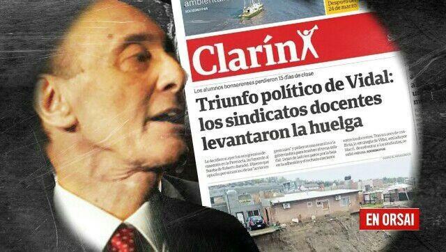 Portada Clarín sábado 8 de abril