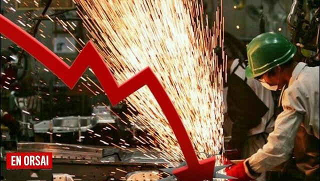 La producción industrial cayó un 9% durante febrero
