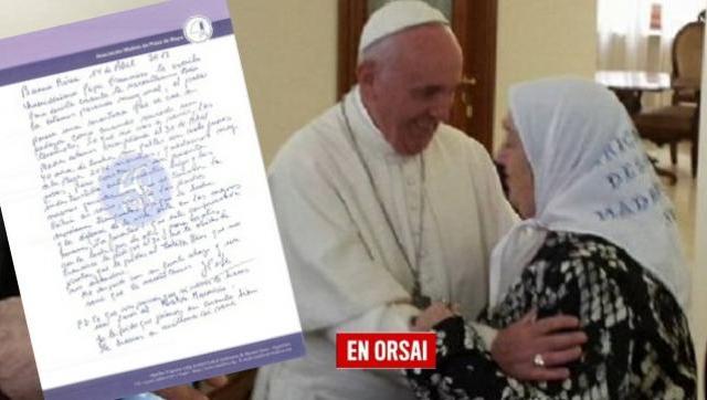 El Papa le escribió una carta a Hebe: le ratificó 