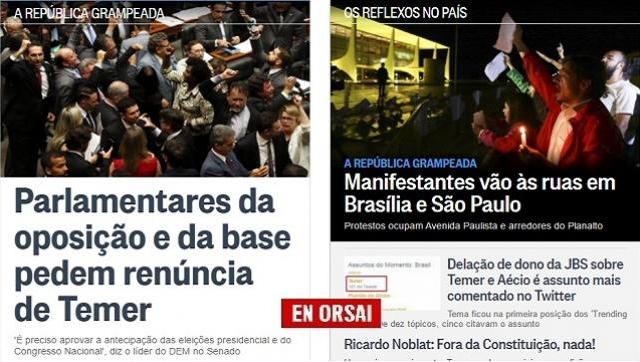 Parlamentarios piden impeachment de Temer y brasileños exigen elecciones