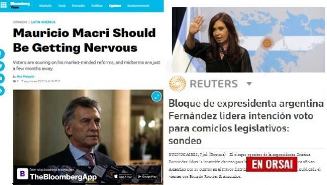 Reuters y Bloomberg: difícil momento político para Macri, que 