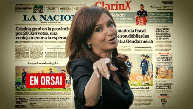 Mirá qué dicen los medios oficialistas sobre el triunfo de Cristina en las PASO