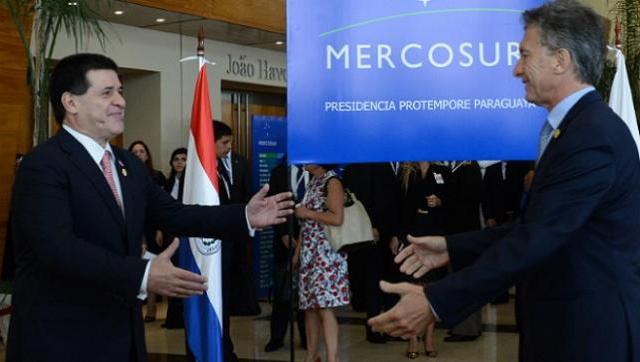 El presidente con su colega del Paraguay, Horacio Cartés. Foto:Cedoc Perfil
