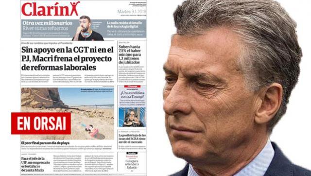 Clarín sale a justificar el freno a la flexibilización laboral de Macri