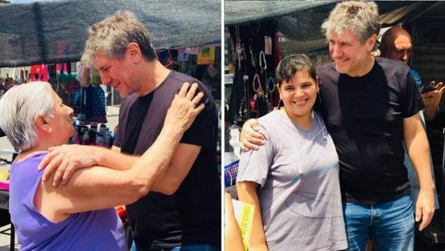 Solo palabras de aliento y pedidos de fotos, Boudou recorrió las calles de Avellaneda y Dock Sud