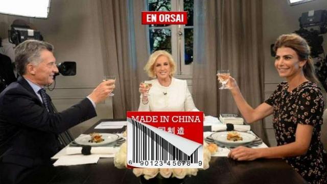 Mirtha Legrand le regaló al Presidente Macri una corbata 