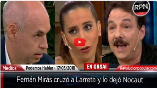 Fernán Mirás y Cinthia Fernández, destrozaron a Larreta, anoche en Telefe