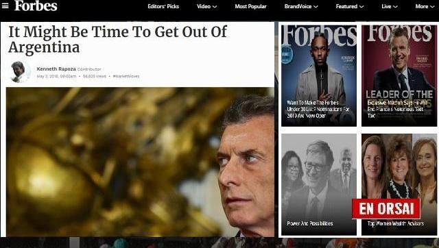 Revista Forbes a inversores del mundo: 