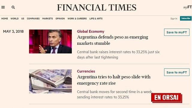 La devaluación del peso llegó al Financial Times