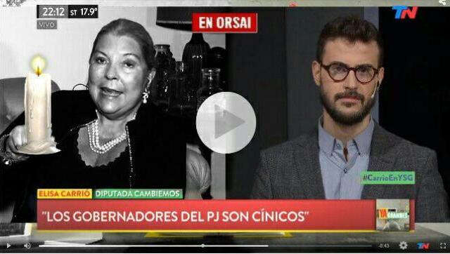 A Carrió se le cortó la luz mientras defendía la suba de las tarifas por TN en vivo