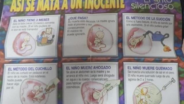 Material antiabortista a niños en una visita del Ministerio de Educación porteño