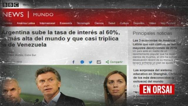 BBC: Argentina sube la tasa de interés al 60%, la más alta del mundo y triplica la de Venezuela