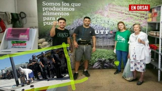 “Cómo voy a dejar que la policía nos intimide para comer... no puedo pagar los precios del Coto”.