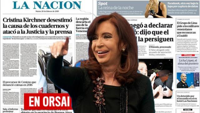 Clarín y La Nación destilan odio contra CFK y la atacan fuertemente