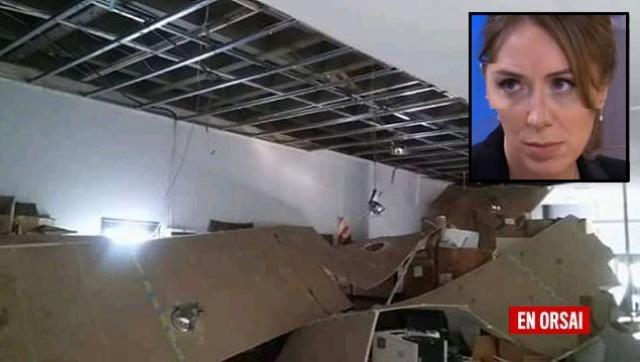 Mientras Vidal está de campaña electoral se cayó otro techo en Hospital provincial 