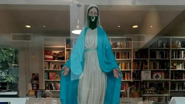 Denuncian censura en la ex Esma | Foto: Twitter Ordenaron reubicar a la virgen con pañuelo verde