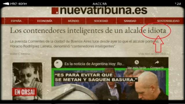 Diario español durísimo con Larreta: Los contenedores inteligentes de un alcalde idiota
