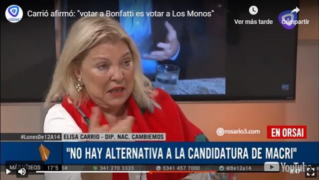 Ahora Carrió dice que si gana Cristina 