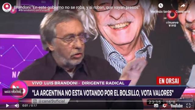 Luis Brandoni “En este gobierno no se roba