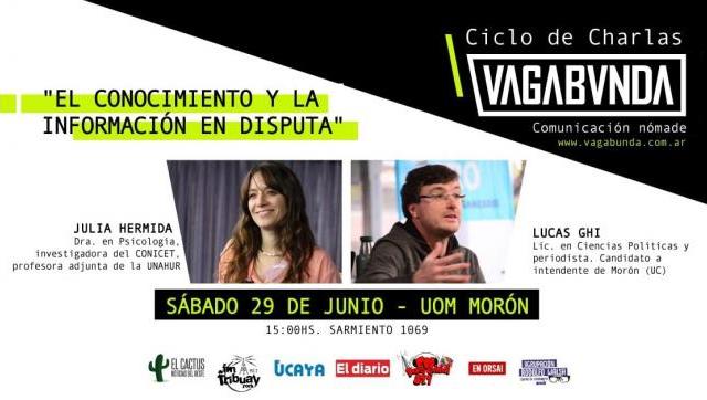 Lucas Ghi y Julia Hermida disertarán en el ciclo de charlas #Vagabunda