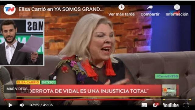 Carrió sacada en TN, acusó a los bonaerenses de 
