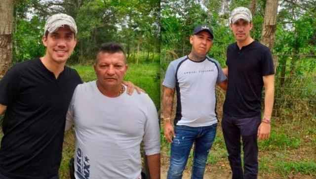 Juan Guaidó junto a dos miembros de la banda colombiana Los Rastrojos.