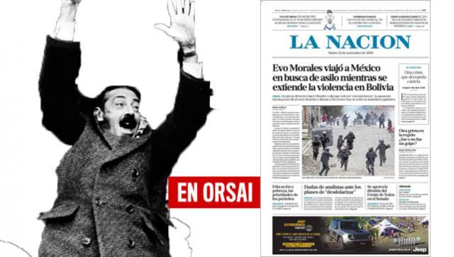 Lamentable portada de La Nación sobre el Golpe de Estado en Bolivia