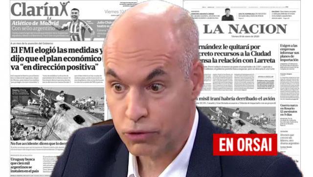 Medios opositores cuestionan a Fernández para defender a Larreta