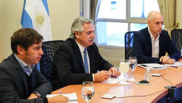 Alberto se reunió con Kicillof y Larreta para organizar la nueva etapa de la cuarentena