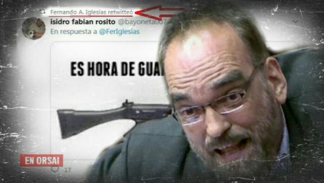 El amenazante retuit de Fernando Iglesias incitando a la violencia con armas de fuego
