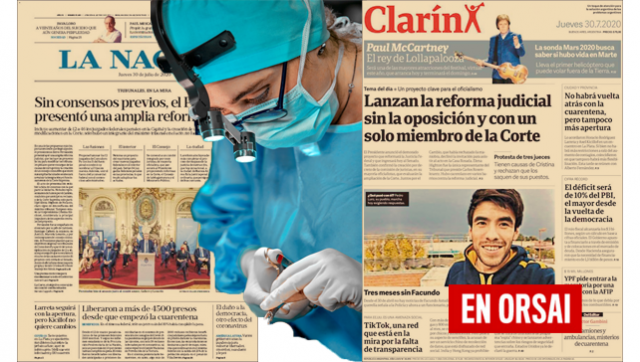 Clarín y La Nación salen a la cancha a operar en contra de la reforma judicial