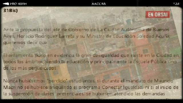 Carta Abierta de La Red de Educación del Barrio Padre Mugica para Larreta