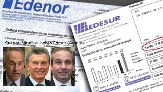 Edenor (Mindlin/Lewis) y Edesur (Caputo)