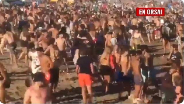Escalofriantes imagenes del descontrol en las playas argentinas