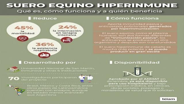 Qué es, cómo funciona y a quiénes beneficia el suero equino hiperinmune contra el Covid-19