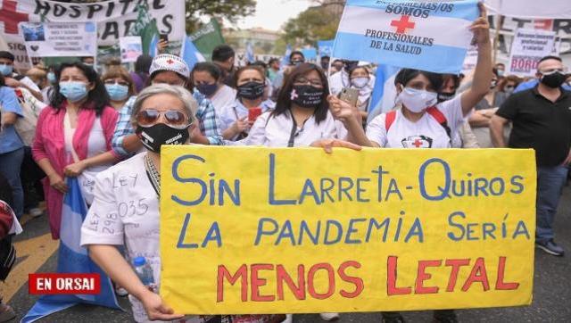 Trabajadores de salud le reclaman a Larreta 