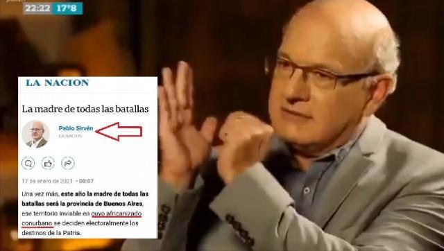 El periodista UltraMacrista Pablo Sirvén se refiere al conurbano como un lugar 