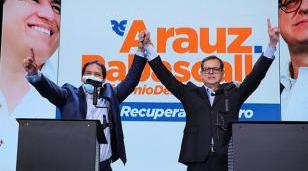 Andrés Arauz celebró la aplastante victoria en casi todas las regiones de Ecuador