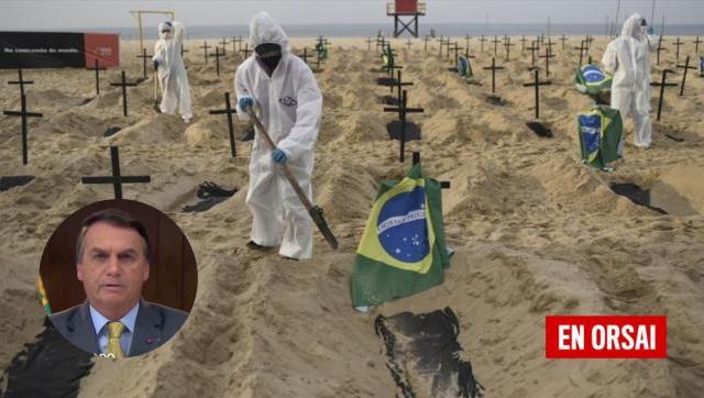 Brasil alcanza un nuevo récord de muertes por coronavirus, Bolsonaro sale a 